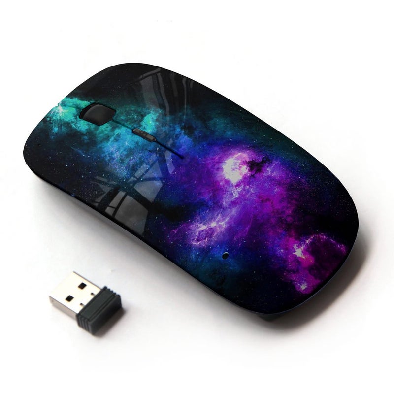 KOOLmouse [ Optical 2.4G Wireless Mouse [ NEON Purple Blue Galaxy ] - Image 1